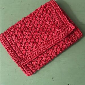 Vintage 1960s Neiman Marcus Ruby Red Straw Clutch